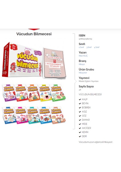 Vücudun Bilmecesi 4. Sınıf 10' Lu Hikaye (Ciltli)