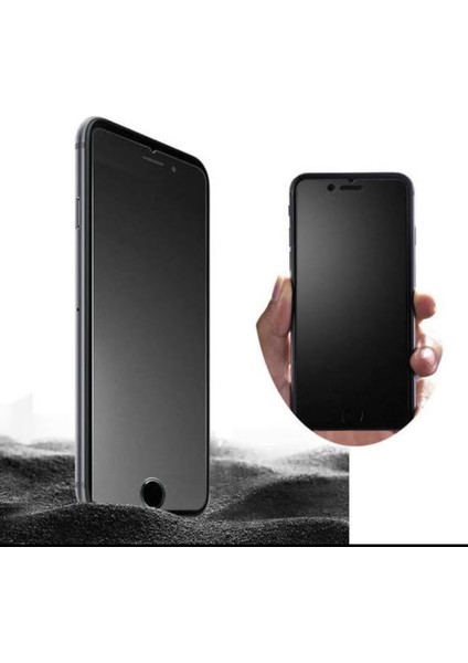 Apple iphone 8 Mat Hayalet Ekran Gizli Privacy Tam Kaplayan Kırılmaz Cam Seramik Nano Ekran Koruyucu Siyah