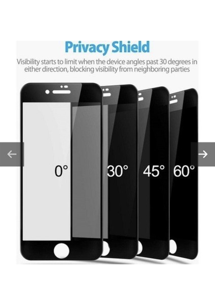 Apple iphone 8 Plus Mat Hayalet Ekran Gizli Privacy Tam Kaplayan Kırılmaz Cam Seramik Ekran Koruyucu Siyah