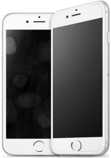 Apple iphone 8 Plus Mat Hayalet Ekran Gizli Privacy Tam Kaplayan Kırılmaz Cam Seramik Ekran Koruyucu Beyaz