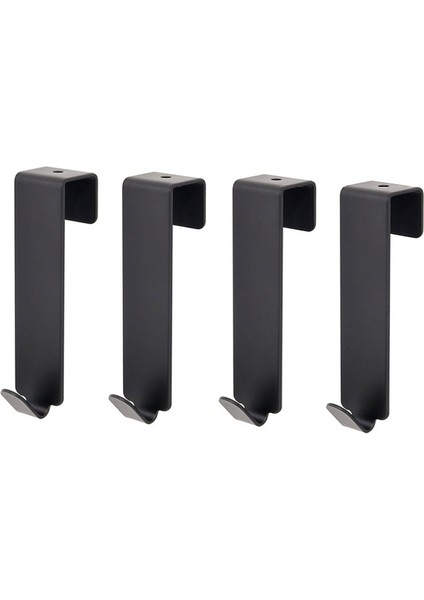 4 Adet Kısa Paslanmaz Çelik Kapı Arkası Askısı - Siyah (Yurt Dışından)