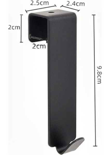 4 Adet Kısa Paslanmaz Çelik Kapı Arkası Askısı - Siyah (Yurt Dışından) fiyatları