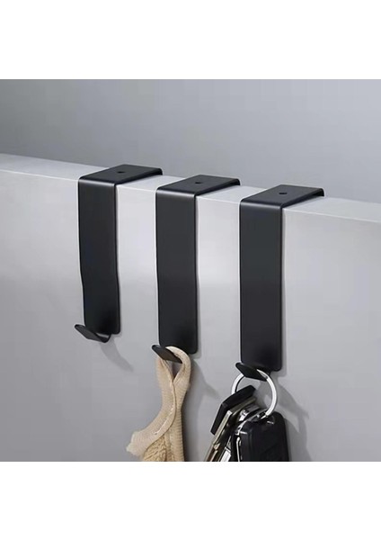4 Adet Kısa Paslanmaz Çelik Kapı Arkası Askısı - Siyah (Yurt Dışından) modelleri