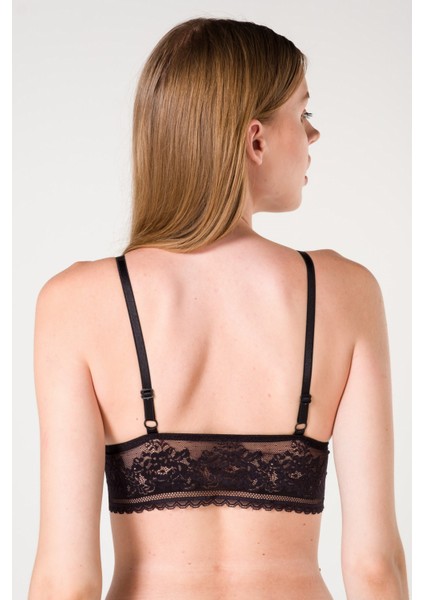 Desteksiz Süngerli Hortum Detaylı Bralet - Siyah - 85B fırsatları