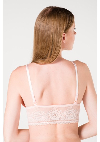 Desteksiz Süngerli Hortum Detaylı Bralet - Somon - 85B fırsatları