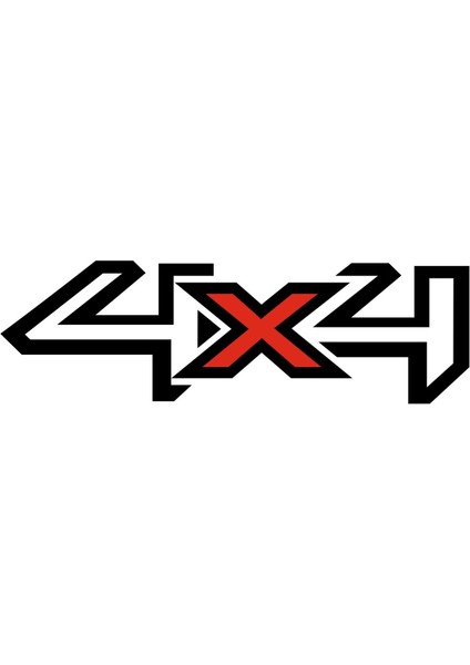 4x4 Sticker Siyah Kırmızı 2 Adet