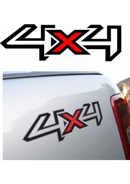 4x4 Sticker Siyah Kırmızı 2 Adet modelleri