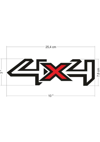4x4 Sticker Siyah Kırmızı 2 Adet fiyatları