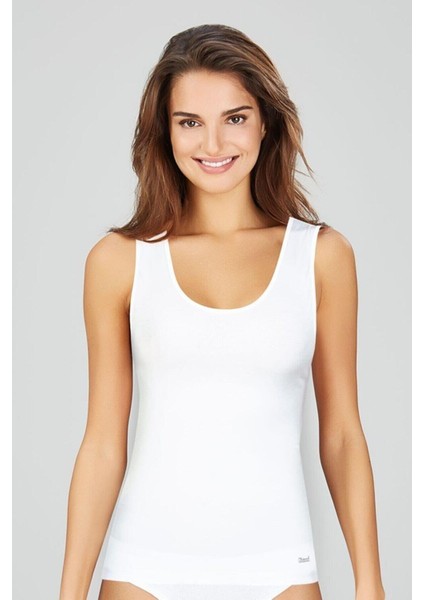 Basic Singlet Pamuklu Kalın Askılı Atlet - Beyaz