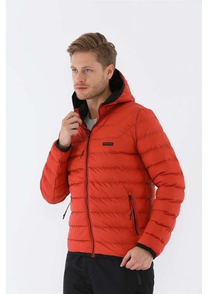 Regular Erkek Kapşonlu Uzun Kol Basic Kiremit-Siyah Mont 19094 modelleri