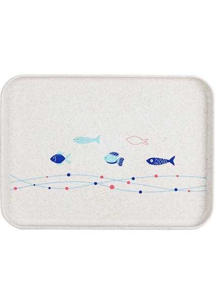 1 Adet Otel Servis Tepsileri Dikdörtgen Melamin Plastik Sofra Beyaz M