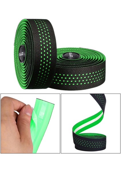 2x Eva Pu Bisiklet Gidon Bant Çubuğu Bantlar Kolu Sarar Anti Kayma Sarma Yeşil