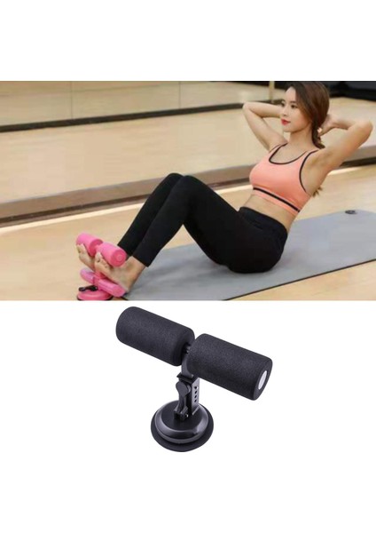 Sit-Up Yardım Kas Eğitimi Güçlü Vantuz Siyah ile Ayarlanabilir Ayak Tutucu