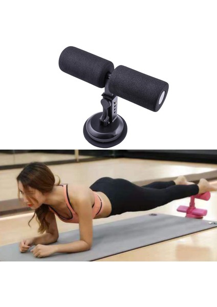 Sit-Up Yardım Kas Eğitimi Güçlü Vantuz Siyah ile Ayarlanabilir Ayak Tutucu
