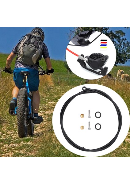 Bisiklet Hidrolik Disk Fren Hortumu Kiti Zeytin ve Bağlanma Eki Set 5mm Siyah 1 M