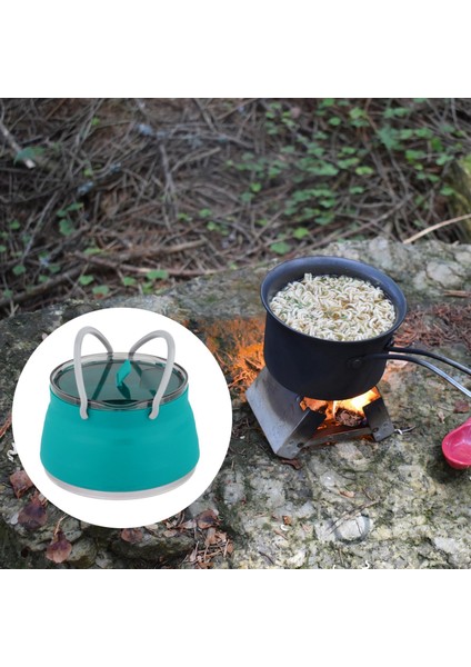 Taşınabilir Katlanabilir Silikon Pişirme Pot Piknik Su Isıtıcısı Çaydanlık Yemek Mavi (Yurt Dışından) fırsatları