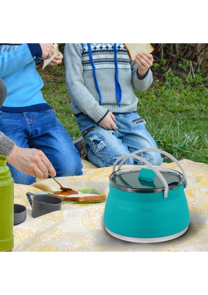 Taşınabilir Katlanabilir Silikon Pişirme Pot Piknik Su Isıtıcısı Çaydanlık Yemek Mavi (Yurt Dışından) indirimleri