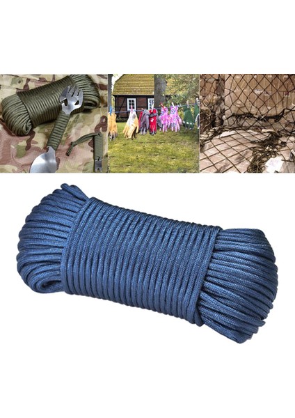 4mm 650 Paracord Survival 10 Strands Kordon Bilezik Hattı 100 Ft Lacivert Mavi(Yurt Dışından)