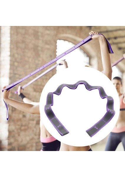 Yoga Çekme Kayışı Fitness Egzersiz Bale Germe Bant Döngü Purple_9 Döngüler fiyatları