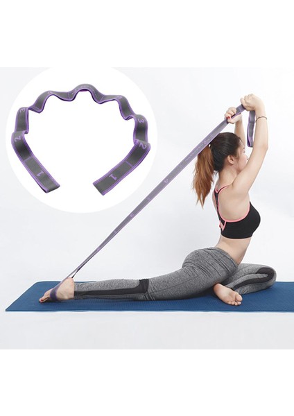 Yoga Çekme Kayışı Fitness Egzersiz Bale Germe Bant Döngü Purple_9 Döngüler indirimleri