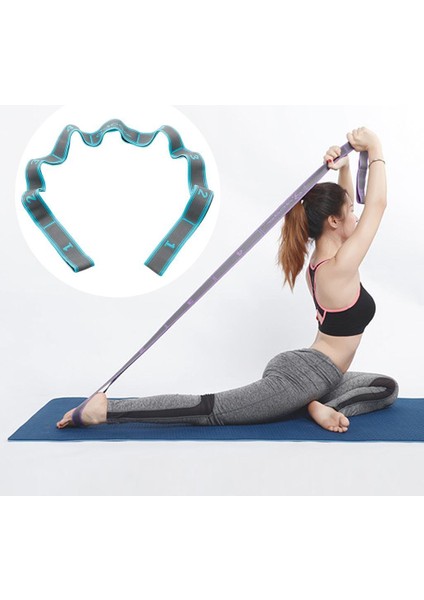 Yoga Çekme Kayışı Fitness Egzersiz Bale Germe Bant Döngü Blue_9 Döngüler indirimleri