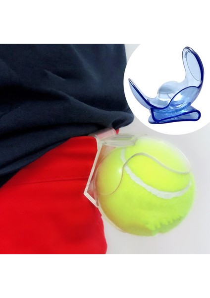 Şeffaf Tenis Topu Klip Eğitim Dişli Abs Tenis Topu Klip Tutucu Mavi