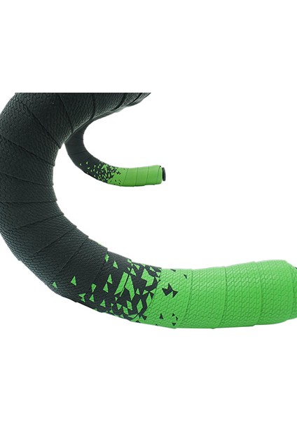 Bisiklet Gidon Bant Anti-Titreşim Kolu Wrap Kemer W / Son Fiş Siyah Yeşil fırsatları