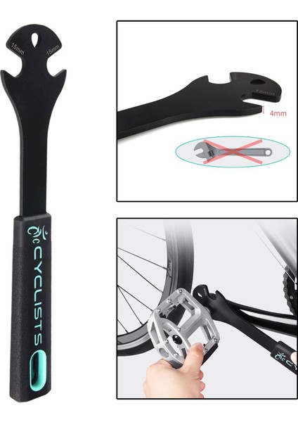 Bisiklet Pedal Anahtarı 15MM Bisiklet Pedalları Anahtarı Temizleme Mekanik Onarım Aracı indirimleri