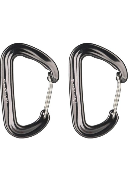2 Adet 16KN Mini Alüminyum Alaşım Karabina D-Halka Anahtarlık Klip Kanca Gri