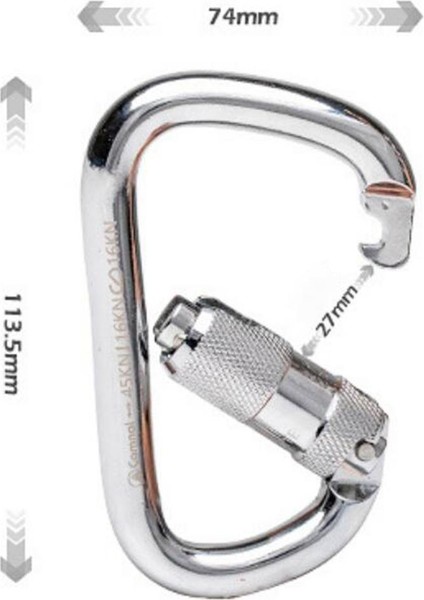 45KN Büküm Kapısı Otomatik Kilit Carabiner Tırmanma Ce ile Rappelling Tırmanma fiyatları