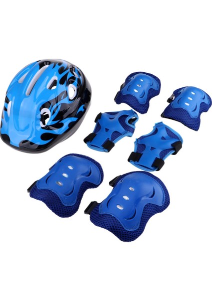 2 Paketler Çocuklar Spor Koruyucu Dişli Seti, Kask ve El Bilek, Dirsek, Diz, Kaykay, Paten, Scooter, Bisiklet Için