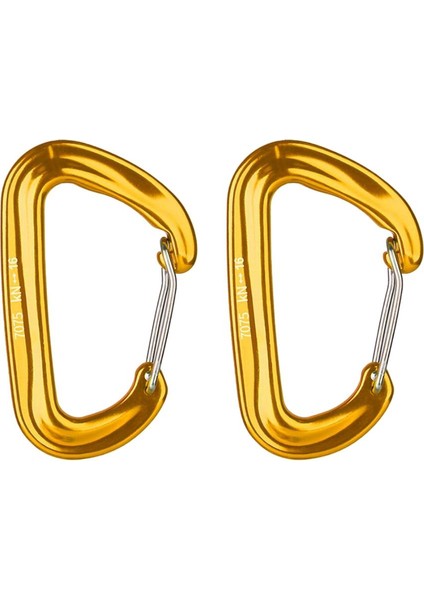 2 Adet 16KN Mini Alüminyum Alaşım Karabina D-Ring Anahtarlık Klip Kanca Altın