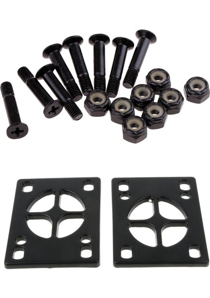 8x Kaykay Montaj Vidaları ile 2x Yükseltici Pad Longboard Donanım 25MM + 3mm
