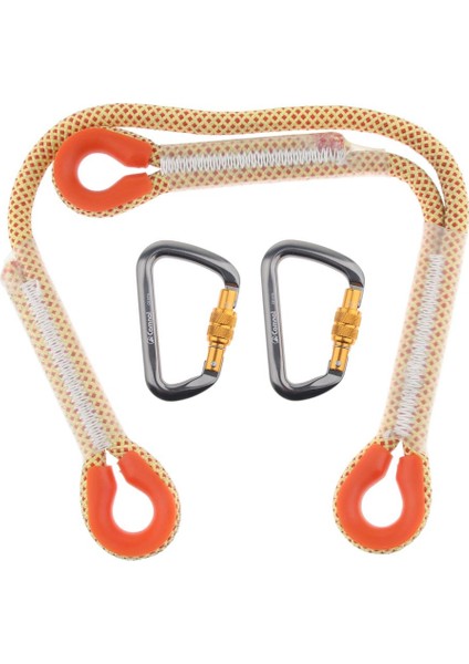 Kaya Tırmanışı Güvenliği Ön Dikilen Göze Göz Prusik Loop Y Lanyard + Carabiner