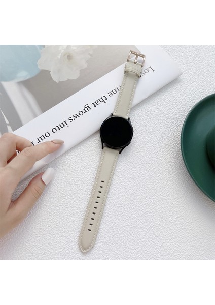 Samsung Galaxy Watch4 40MM / 44MM Dikiş Deri Kayış Watchband Için (Yurt Dışından)