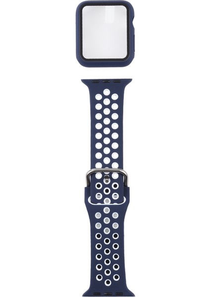 Silikon Yedek Kayış Watch Uyumluband + Koruyucu Kılıf Ekran Koruyucu ile Set Apple Watch Uyumlu Serisi 3 & 2 & 1 42MM (Yurt Dışından)