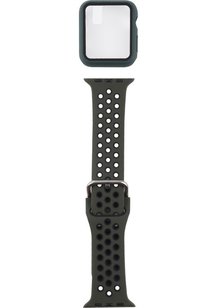 Silikon Yedek Kayış Watch Uyumluband + Koruyucu Kılıf Ekran Koruyucu ile Set Apple Watch Uyumlu Serisi 6 & Se & 5 & 4 40MM (Yurt Dışından)
