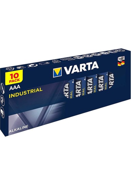 Endüstryel Alkalin Aaa Ince Kalem Pil 10'lu