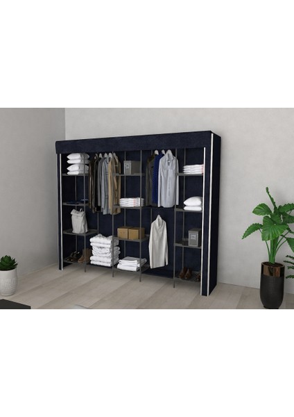 14 Raflı Plastik Dolap 160 cm Yükseklik Modern Tasarım Montajsız Kullanım