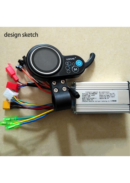 Shuai Yan Liviae 36V-48V 350W Motor Fırçasız Denetleyici LCD Ekran Paneli Başparmak Gaz Kelebeği Elektrikli Bisikletler Scooter (Yurt Dışından)