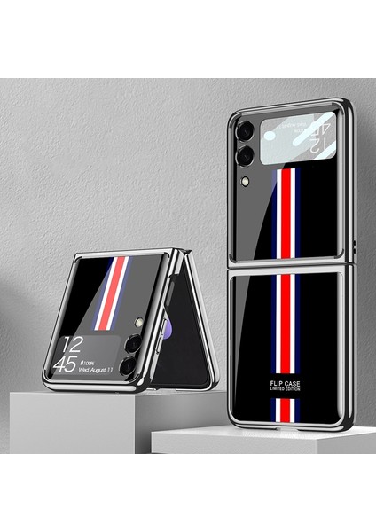 Samsung Galaxy Z Flip3 5g Gkk Galvanik Temperli Cam Boyalı Telefon Kılıfı Için (Yurt Dışından)