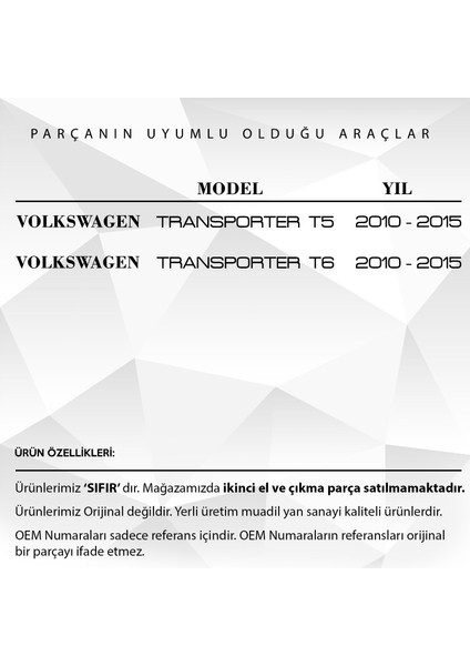 Alpha Auto Part Volkswagen Transporter T5, T6 Için Iç Kapı Tutamak Kapağı