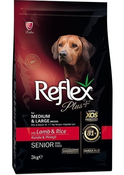 Plus Orta ve Büyük Irk +7 Yaş Için Kuzulu Etli Yaşlı Köpek Maması 3 kg fiyatları