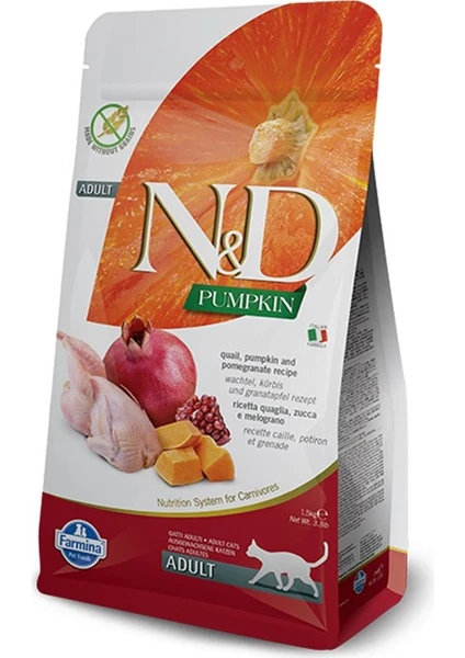 N&d Balkabaklı Bıldırcın ve Narlı Yetişkin Kedi Maması 5 kg