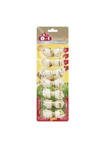 8 In 1 Delights Bones Tavuklu Ağız Bakım Kemiği xs Boy 7'li 84 gr