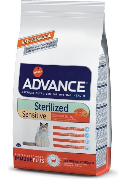 Sterilised Sensitive Somonlu Kısırlaştırılmış Yetişkin Kedi Maması 10 kg