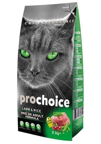 Pro Choice Pro 36 Lamb & Rice Kuzu Pirinçli Yetişkin Kedi Maması 2 kg