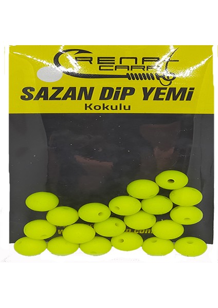 Renat Carp Delikli Kokulu Fluo Yeşil Top Sazan Dip Yemi 9 mm (20 Adet)