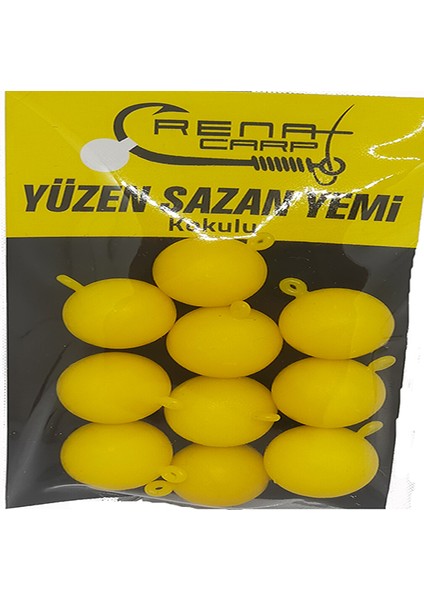 Renat Carp Yüzen Kulplu Kokulu Sarı Top  Sazan Yemi 16 mm  (10 Adet)