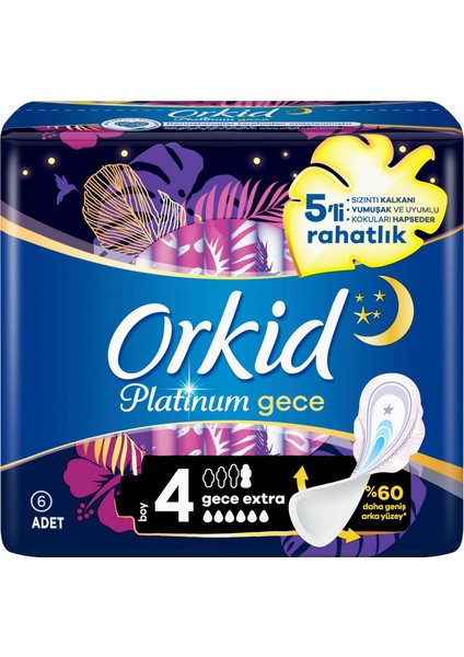 Platinum Gece Extra 6 Adet Tekli Paket Hijyenik Ped